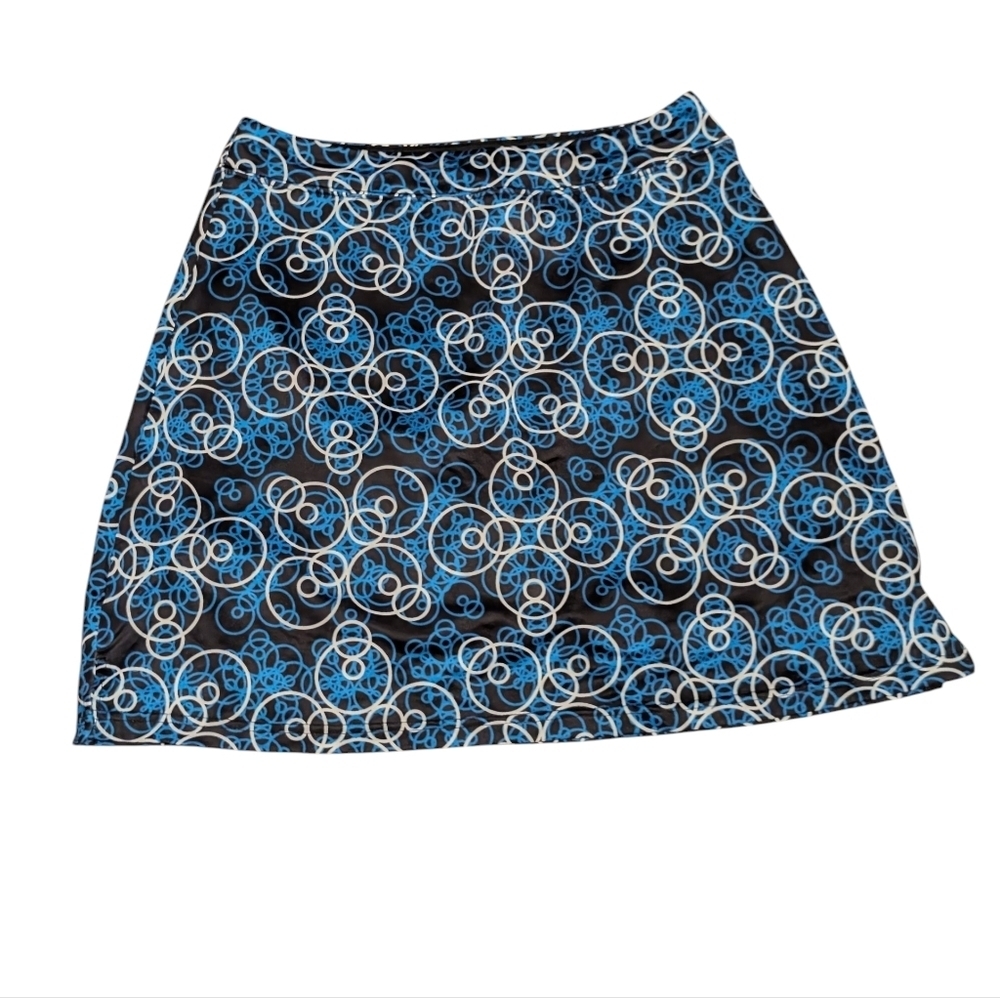 Blue, Black & White Patterned Active Performance Skort Lightweight